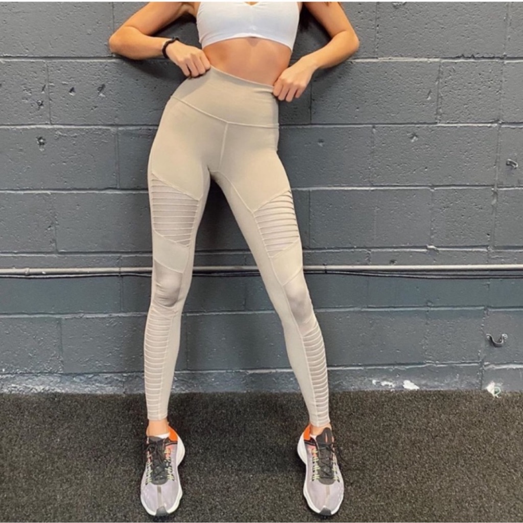 Alo Yoga Moto Legging Major Moto Gravel Glossy Size X-Small, $50